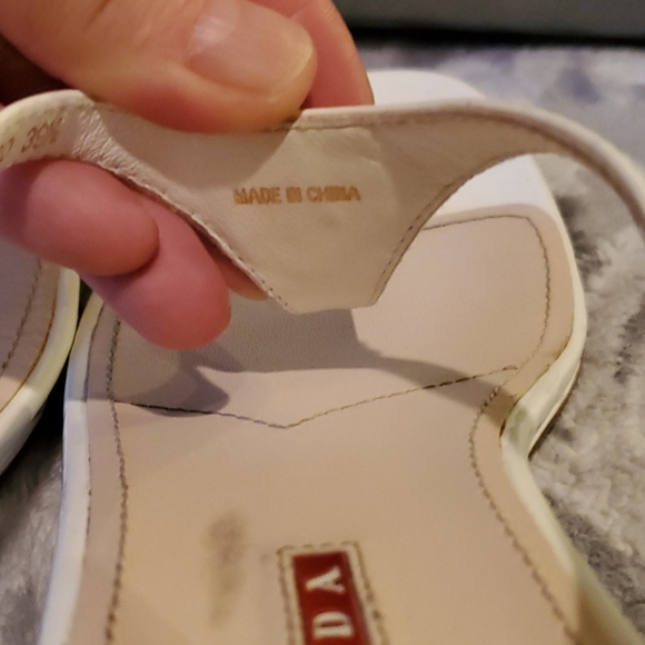 Prada White Patent Leather Wedge Sandal size 39.5 - Picture 13 of 15